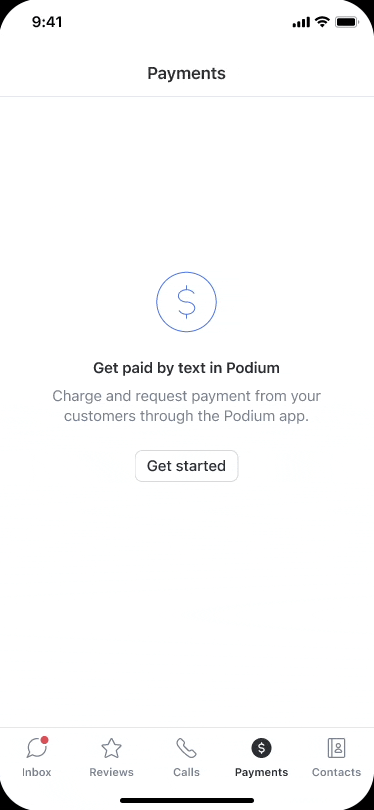Payments activation in the mobile app